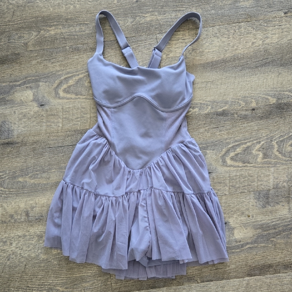 Popflex Lilac Ruffled Tiered Tank Dress, Size XXS